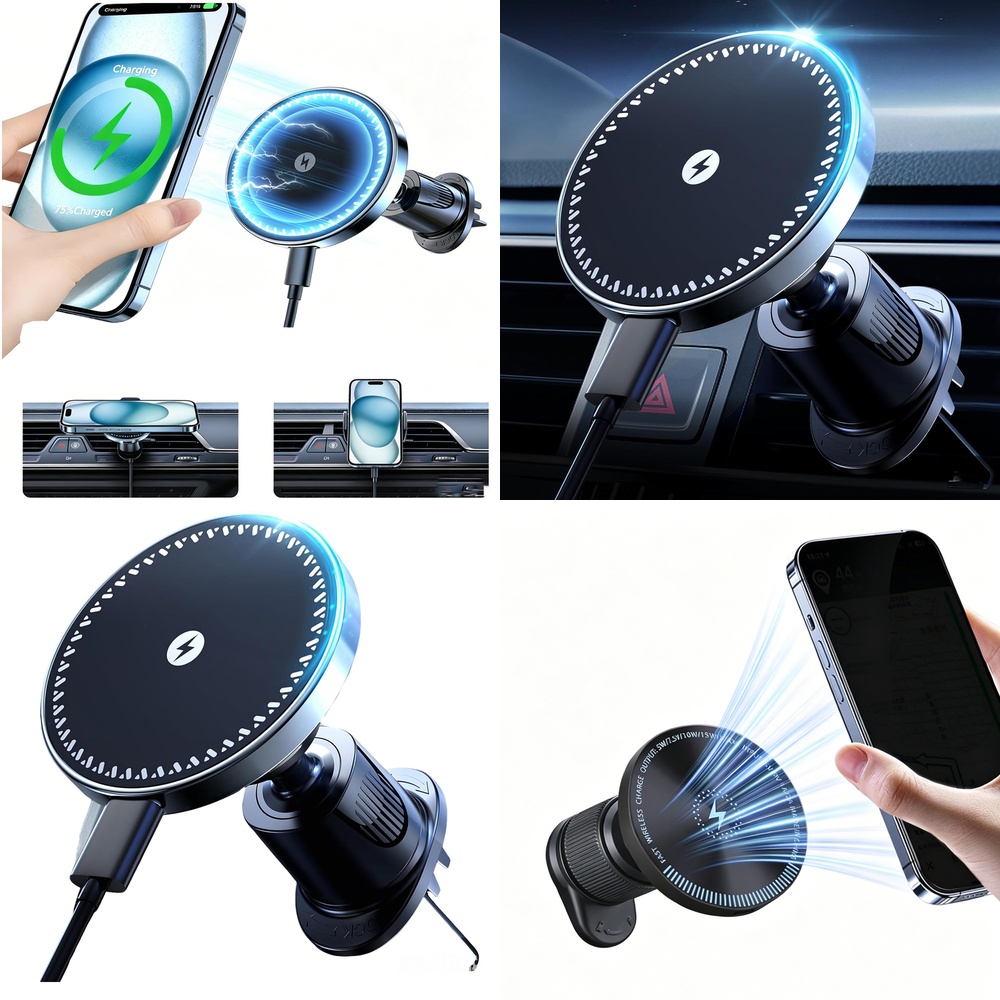 Phone Accessories Trending Products - Elektronik-Zubehör Trendprodukt Kabelloses Auto-Ladegerät Lüftungsschlitz-Handyhalter Magnetisches