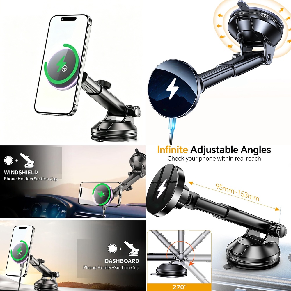 Phone Accessories Trending Products - Magnetisches Kabelloses Auto-Ladegerät Trendiges Armaturenbrett-Autohalterung Handyhalter