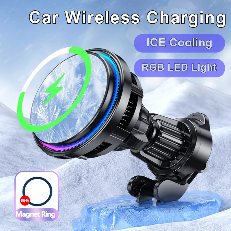 Phone Cooling Fan - Eiskühlender magnetischer kabelloser Autoladeständer für iPhone