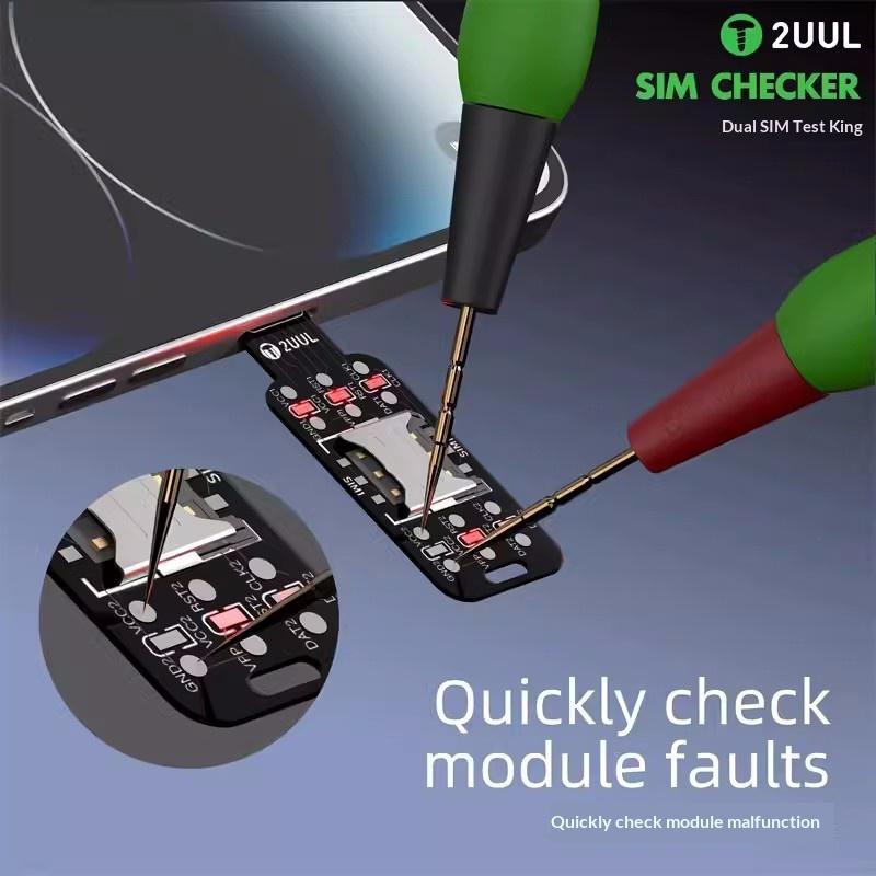 Sim Card Tool - 2UUL Dual-SIM-Karten-Prüfgerät mit LED-Licht für Schnelle