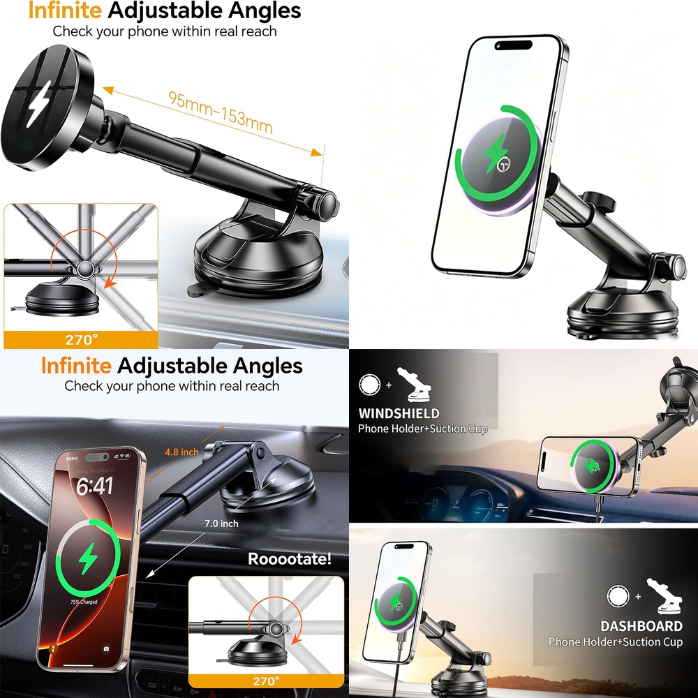 Phone Accessories Trending Products - Elektronik-Zubehör Trendprodukt Kabelloses Auto-Ladegerät Armaturenbrett-Handyhalterung Magnetisches
