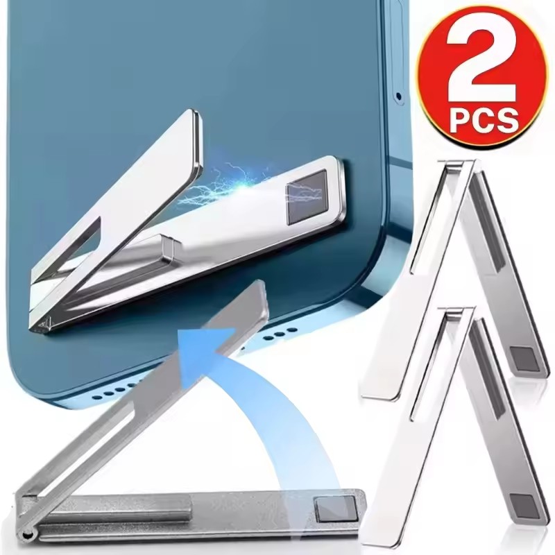 Desk Phone Stand - Unsichtbarer Ultradünner Magnetischer Handyhalter Metall-Legierung Faltbarer