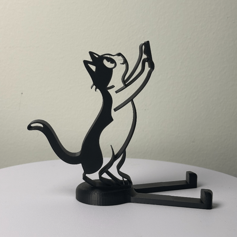 Abstrakter Hohllinien-Katzen-H – Desk Phone Stand Bewertung und Preis